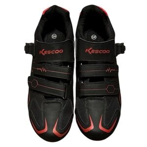 Kescoo Black and Red Spin Cycling Clip In Shoes